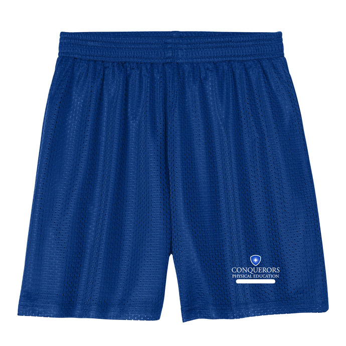 Royal Blue PE Mesh Shorts w/ Desert Christian Heatseal Logo Grades 5-9