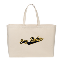 Load image into Gallery viewer, Khaki Wide Tote Bag w/ San Pedro Logo
