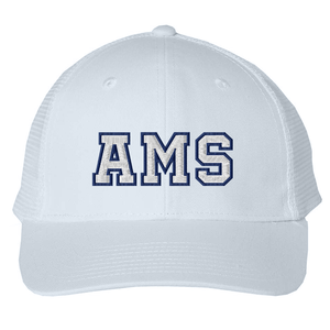 AMS White Hat w/ Embroidered Logo Grades TK-8