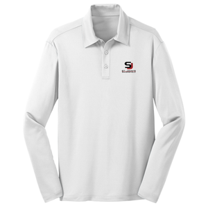 Basic Long Sleeve Knit Polo w/ St. John's Lutheran Embroidered Logo Grades K-8