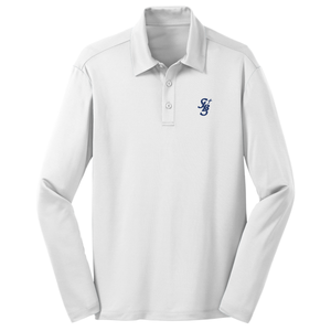 Basic Long Sleeve Knit Polo w/ St. John the Baptist Heatseal Logo Grades TK-8
