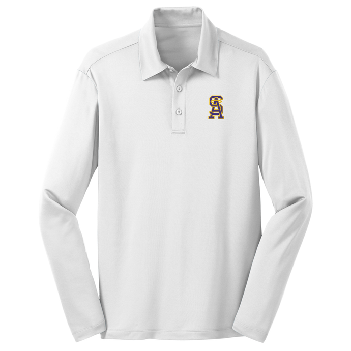 Long Sleeve Knit Polo w/ St. Anthony Parish School logo Grades Tk-8