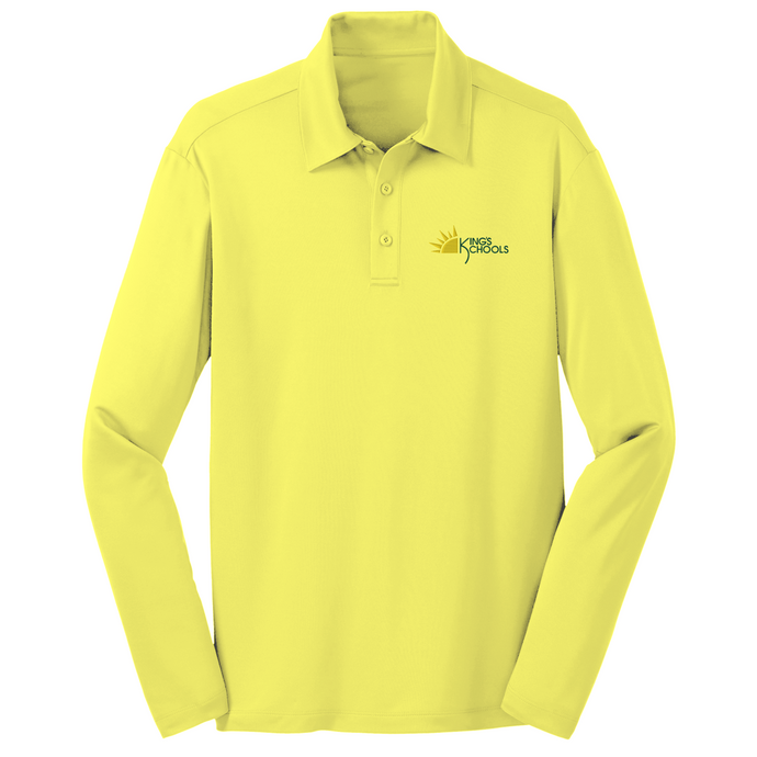 Basic Long sleeve Yellow Knit Polo w/ Kings Embroidered Logo Grades K-5