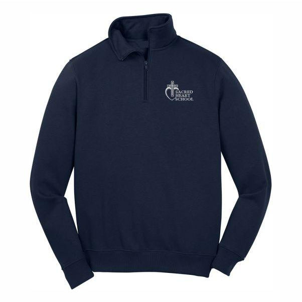 1/4 Zip Sweatshirt w/ Sacred Heart Heat Seal Logo Grades K-8