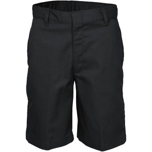 Boy's Flat Front Shorts - Black (Grades 9-12)