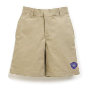 Boys Flat Front Shorts w/ Desert Christian logo