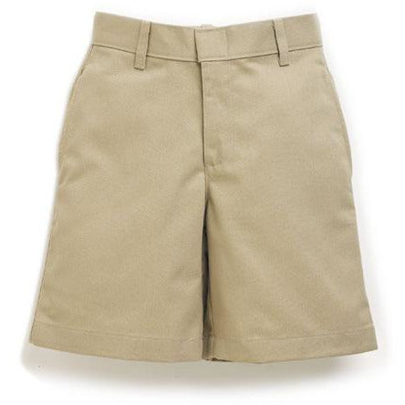 Boy's Flat Front Shorts - Khaki (Grades 6-12)