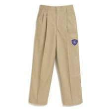 Load image into Gallery viewer, Boys Pleated Pant w/ Desert Christian Embroidered Logo Grades K-12
