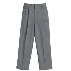 Boy's Pleated Pants - Grey (Grades 6-8)