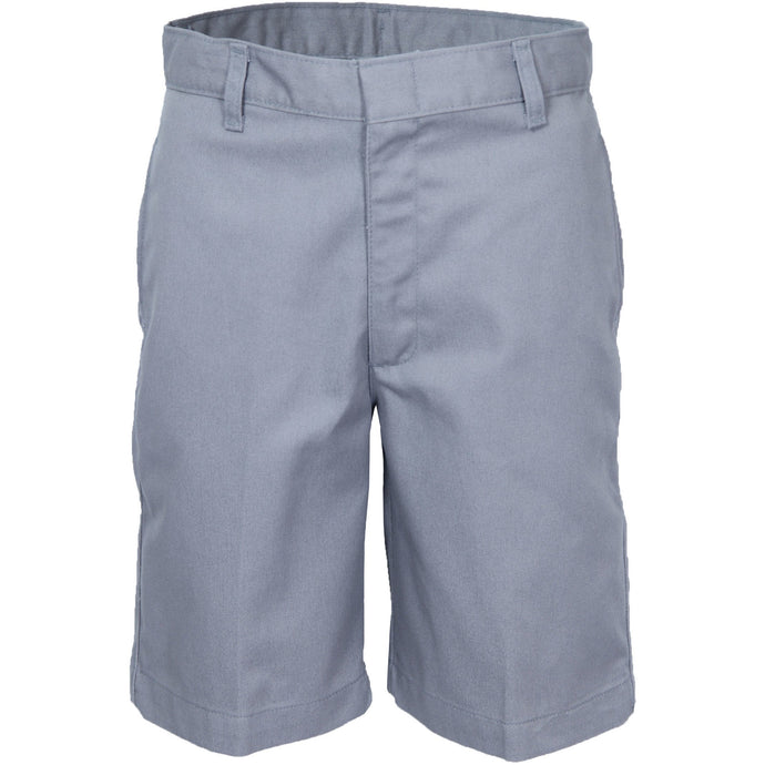 Boy's Flat Front Shorts - Grey (Grades 6-8)
