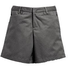 Girl's Flat Front Shorts - Grey