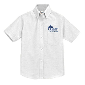 Boys Oxford Shirt w/Sacred Heart Embroidered Logo Mandatory For Mass Grades K-8