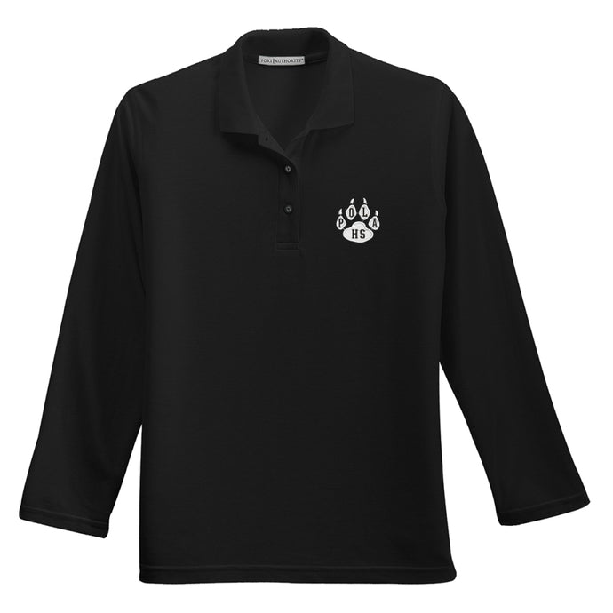 Girls Fitted Long Sleeve Knit Polo w/POLA logo