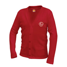 Load image into Gallery viewer, Cardigan Sweater w/ Bethany Embroidered Logo Grades K-6
