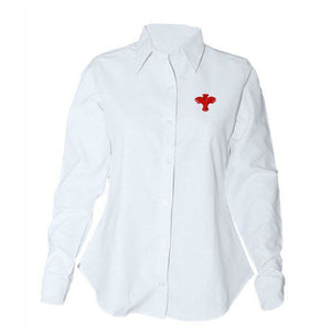 Women's Fitted Long Sleeve Oxford Shirt w/ Palm Valley logo
