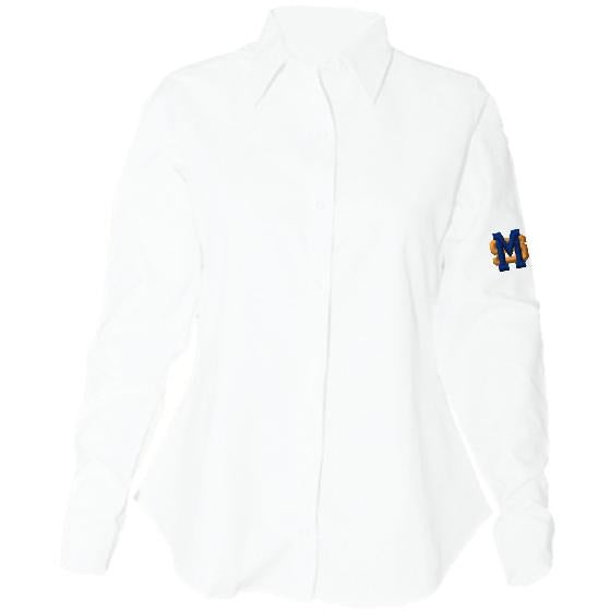Women's Fitted Long Sleeve Oxford Shirt w/ Mary Star High logo