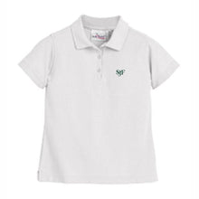 Load image into Gallery viewer, Girls Fitted Knit Polo w/ St. John Fisher logo
