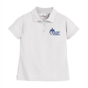 Girls Fitted Knit Polo w/Sacred Heart logo (Preschool)