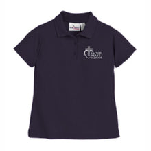 Load image into Gallery viewer, Girls Fitted Knit Polo w/Sacred Heart logo

