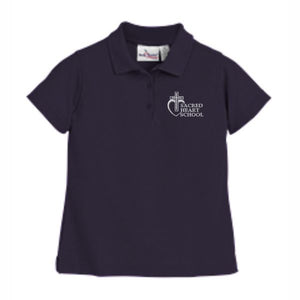 Girls Fitted Knit Polo w/Sacred Heart logo