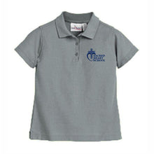 Load image into Gallery viewer, Girls Fitted Knit Polo w/Sacred Heart logo
