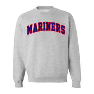 Grey Crewneck Sweatshirt w/ St. Lawrence Tackle Twill Embroidered Logo Grades 6-8
