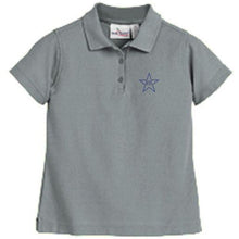 Load image into Gallery viewer, Girls Fitted Knit Polo w/Mary Star Elementary logo
