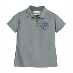 Girls Fitted Knit Polo w/Calvary embroidered logo