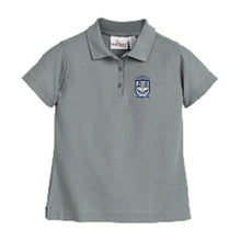 Load image into Gallery viewer, Girls Fitted Knit Polo w/OLPH embroidered logo
