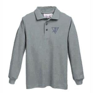 Long Sleeve Knit Polo w/ Holy Trinity logo