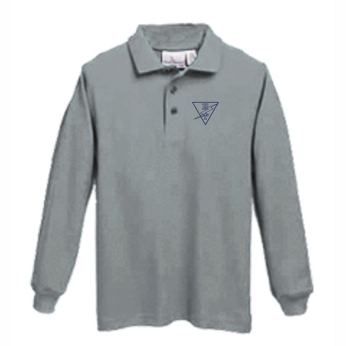 Long Sleeve Knit Polo w/ Holy Trinity logo
