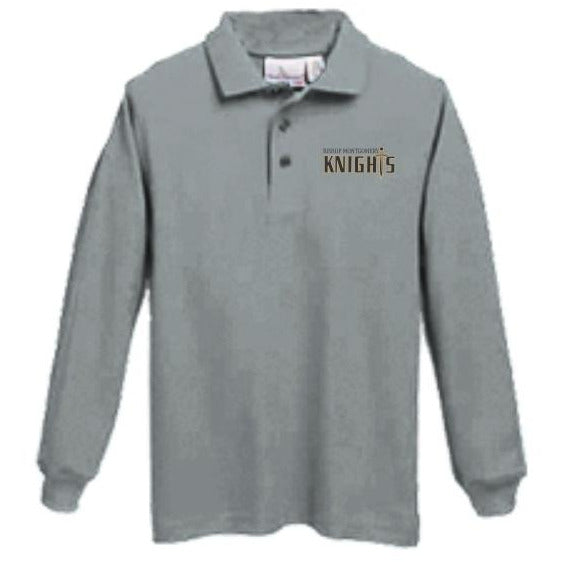 Long sleeve Knit Polo w/Bishop logo