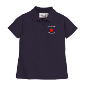 Girls Fitted Knit Polo w/ Holy Trinity preschool logo