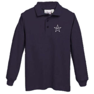 Long Sleeve Knit Polo w/Mary Star Elementary logo