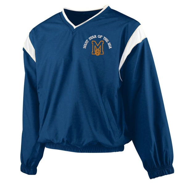 V-Neck Nylon Windshirt w/ Mary Star High Embroidered Logo Grades 9-12