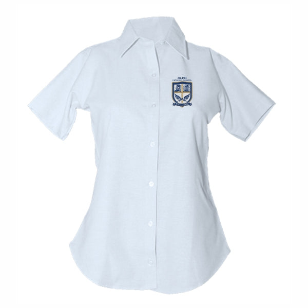 Girls Fitted Oxford Shirt w/OLPH logo (Grades 5-8)
