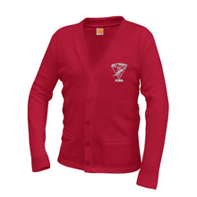 Load image into Gallery viewer, Cardigan Sweater w/ Holy Trinity logo
