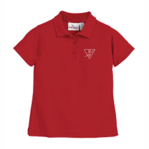 Girls Fitted Knit Polo w/ Holy Trinity logo