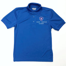 Load image into Gallery viewer, Unisex Dri-fit Polo w/ Desert Christian Embroidered Logo Grades K-12
