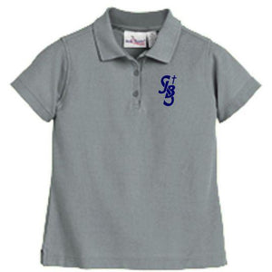 Girls Fitted Knit Polo w/ St. John the Baptist logo