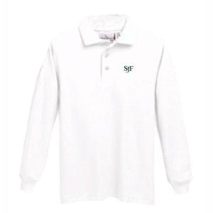 Long Sleeve Knit Polo w/ St. John Fisher logo