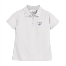 Load image into Gallery viewer, Girls Fitted Knit Polo w/ Holy Trinity logo
