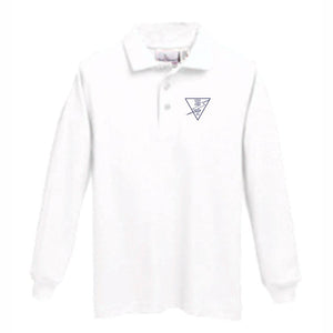 Long Sleeve Knit Polo w/ Holy Trinity logo