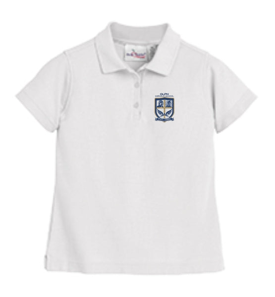 Girls Fitted Knit Polo w/OLPH embroidered logo