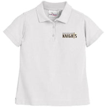 Load image into Gallery viewer, Women&#39;s Fitted Knit Polo w/Bishop Embroidered Logo Grades 9-12

