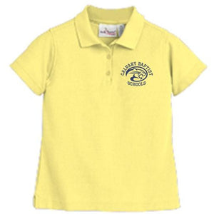 Girls Fitted Knit Polo w/Calvary embroidered logo