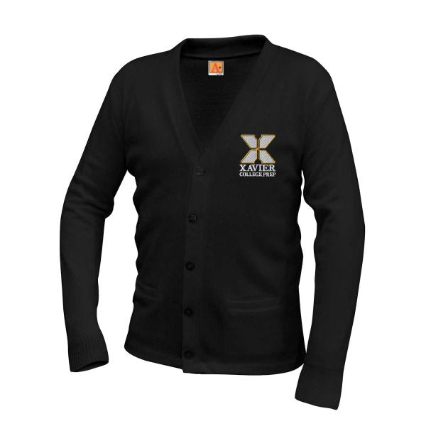 Cardigan Sweater w/ Xavier Embroidered Logo Grades 9-12