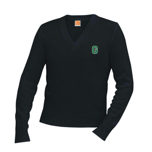 V-Neck Sweater w/Garces Embroidered Logo Grades 9-12