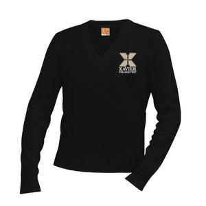 V-Neck Sweater w/ Xavier Embroidered Logo Grades 9-12