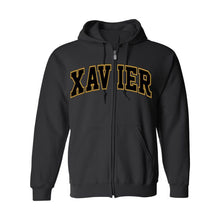 Load image into Gallery viewer, Zip Hooded Sweatshirt w/ Xavier Embroidered Tackle Twill Logo Grades 9-12
